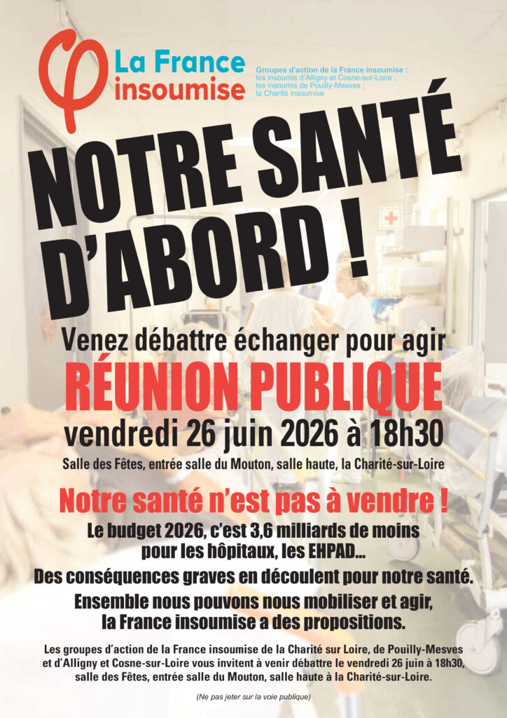 affiche réunion publique santé la Charité-sur-Loire
